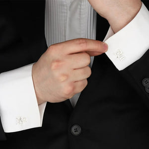 Personalized Stainless Steel Initials Cufflinks for Men