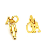 Custom Letter Cufflinks for Men, Stainless Steel Initials Logo Button