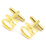 Custom Letter Cufflinks for Men, Stainless Steel Initials Logo Button