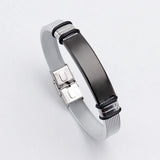 Men's Titanium Steel Mesh Bracelet - Engraved Jewelry