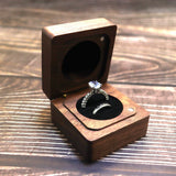 Personalized Walnut Wooden Box Ring Storage Display Stand Case