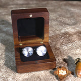 Polynant Wood Jewelry Storage Case Men's Women's Wedding Box