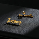 Personalized Name Earrings Stainless Steel Studs Couples BFF Wife