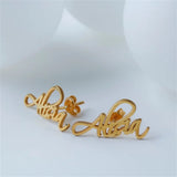 Personalized Name Earrings Stainless Steel Pin Women's Jewelry