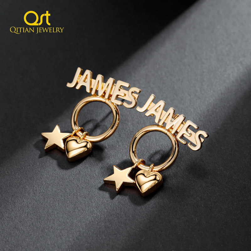 Star Heart Earrings Stainless Steel Jewelry For Women