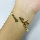Personalized Stainless Steel Bangle with Engraved Nameplate Letters