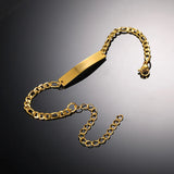 Personalized Engraved Cuban Chain Bracelet - Stainless Steel Bangle