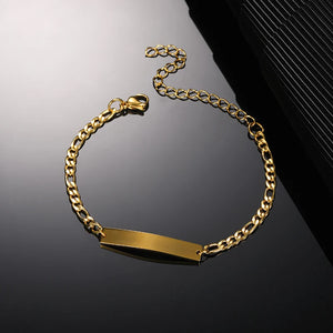 Personalized Engraved Cuban Chain Bracelet - Stainless Steel Bangle