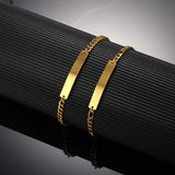 Personalized Engraved Cuban Chain Bracelet - Stainless Steel Bangle