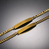 Personalized Engraved Cuban Chain Bracelet - Stainless Steel Bangle