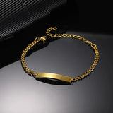 Personalized Engraved Cuban Chain Bracelet - Stainless Steel Bangle