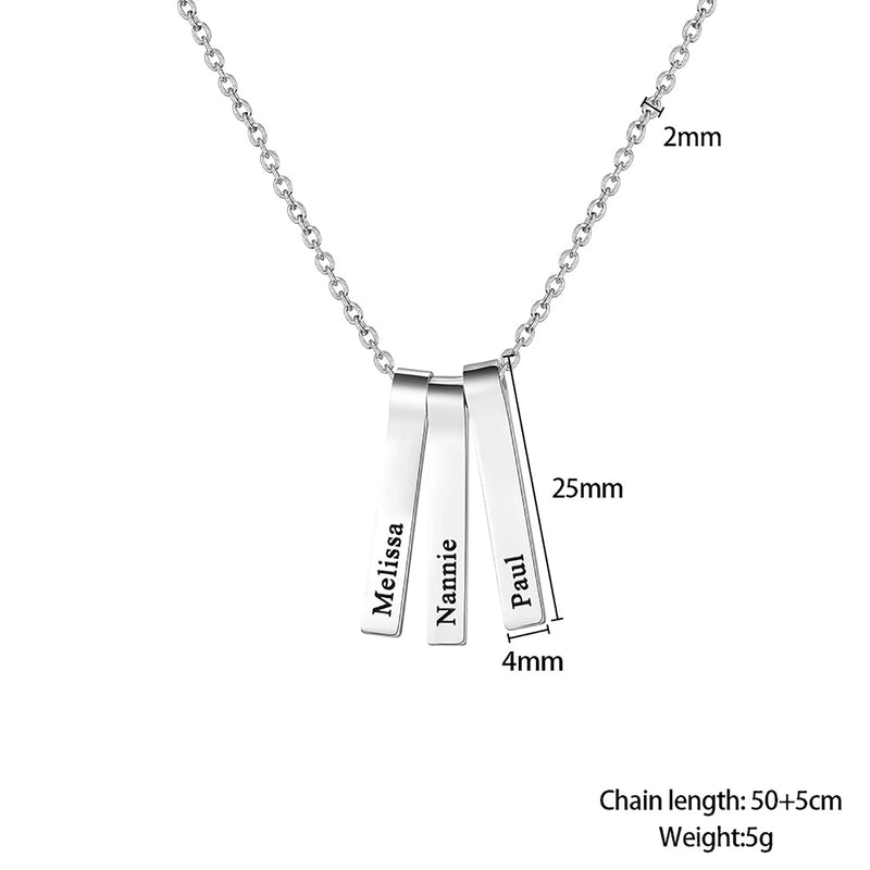 Name Engraved Necklace Fashion Men's Jewelry Steel Shape Sweater
