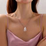 Name Engraved Necklace Fashion Men's Jewelry Steel Shape Sweater