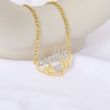 Fancy Double Plated Name Necklace With Heart Personalized 18K Plated Names