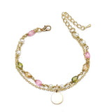 Freshwater Pearl Bracelet Gemstone Bangle Wedding CZ Charm Dainty Chain