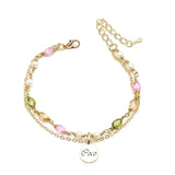 Freshwater Pearl Bracelet Gemstone Bangle Wedding CZ Charm Dainty Chain