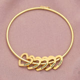 Heart Bangle Stainless Steel DIY Name Bracelet Mother's Gift