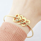 Heart Bangle Stainless Steel DIY Name Bracelet Mother's Gift