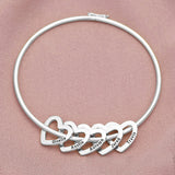 Heart Bangle Stainless Steel DIY Name Bracelet Mother's Gift