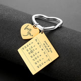 Personalized Couple Birth Date Calendar Key Chain Circle Key Ring