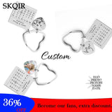 Personalized Couple Birth Date Calendar Key Chain Circle Key Ring