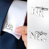 Stainless Steel Personalized Initials Cufflinks for Men