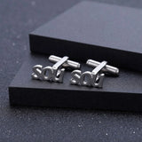 Stainless Steel Personalized Initials Cufflinks for Men