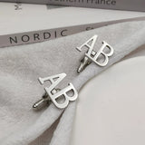 Personalized Engraved Logo Cufflinks for Men Stainless Steel Initials