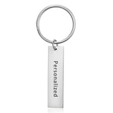 Personalised Stainless Steel KeyChain Men Women Jewelry Gift Engrave
