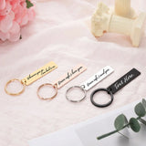 Personalised Stainless Steel KeyChain Men Women Jewelry Gift Engrave