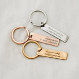 Personalised Stainless Steel KeyChain Men Women Jewelry Gift Engrave