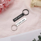 Personalised Stainless Steel KeyChain Men Women Jewelry Gift Engrave