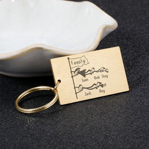 Personalized Family Love Keychain Gift for Parents - Name Keyring