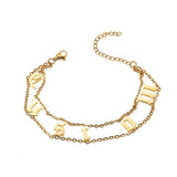 Custom Stainless Steel Letter Chain Bracelet for Men Women