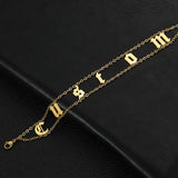Custom Stainless Steel Letter Chain Bracelet for Men Women