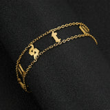 Custom Stainless Steel Letter Chain Bracelet for Men Women