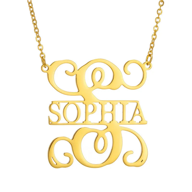 Custom Name Letter Necklace Personalized Choker Pendant