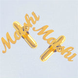 Personalized Name Logo Cufflinks Men's Shirt Cuff Buttons Wedding Jewelry