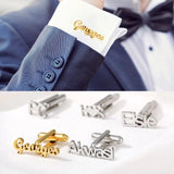 Personalized Name Logo Cufflinks Men's Shirt Cuff Buttons Wedding Jewelry