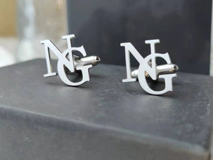 Name Logo Cufflinks Men's Shirt Cuff Buttons Wedding Jewelry