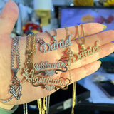 Personalized Nameplate Necklace Stainless Steel Zircon Pendant