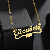 Heart Butterfly Name Necklace Charming Pendant Chain Personalized Gift