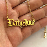 Personalized Name Necklace Stainless Steel Plated Choker Pendant Gift