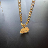 Personalized Pig Necklace with Heart Letter Chain Name Jewelry