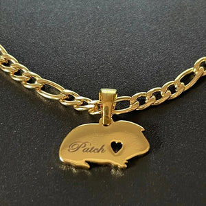 Personalized Pig Necklace with Heart Letter Chain Name Jewelry
