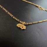 Personalized Pig Necklace with Heart Letter Chain Name Jewelry