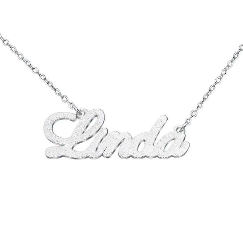 Personalized Stainless Steel Letter Diamond Name Necklace