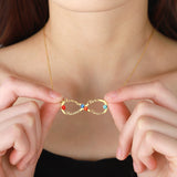 Infinity Name Necklace with Diamond Birthstone Personalized Jewelry