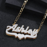 Double Layer Custom Name Necklace Women 18K Plated Choker