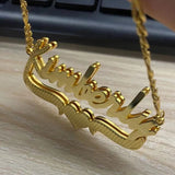 Double Layer Custom Name Necklace Women 18K Plated Choker